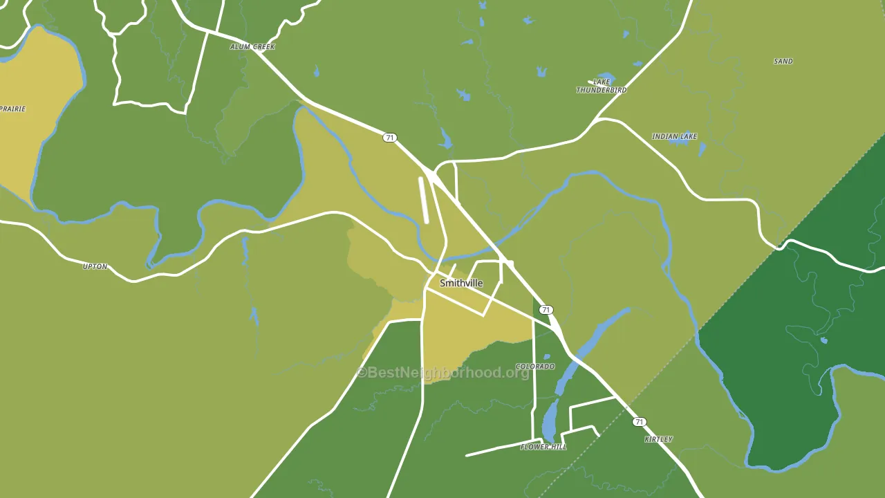 Smithville, TX block-group voter-turnout map