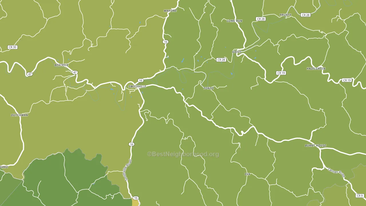 Smithville, WV block-group voter-turnout map