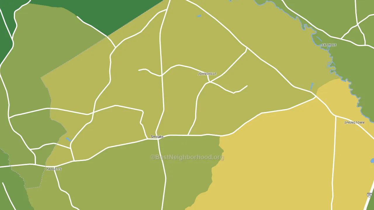 Smoaks, SC block-group voter-turnout map