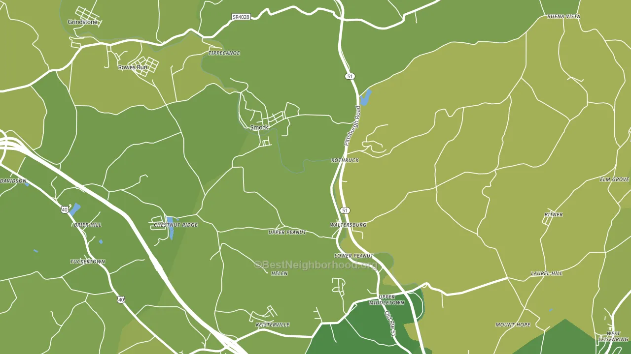 Smock, PA block-group voter-turnout map