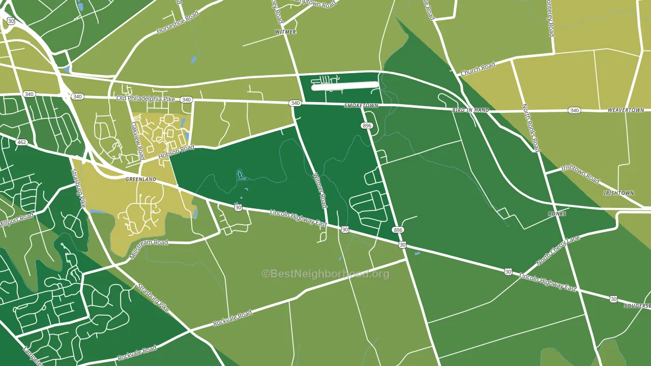 Smoketown, PA block-group voter-turnout map