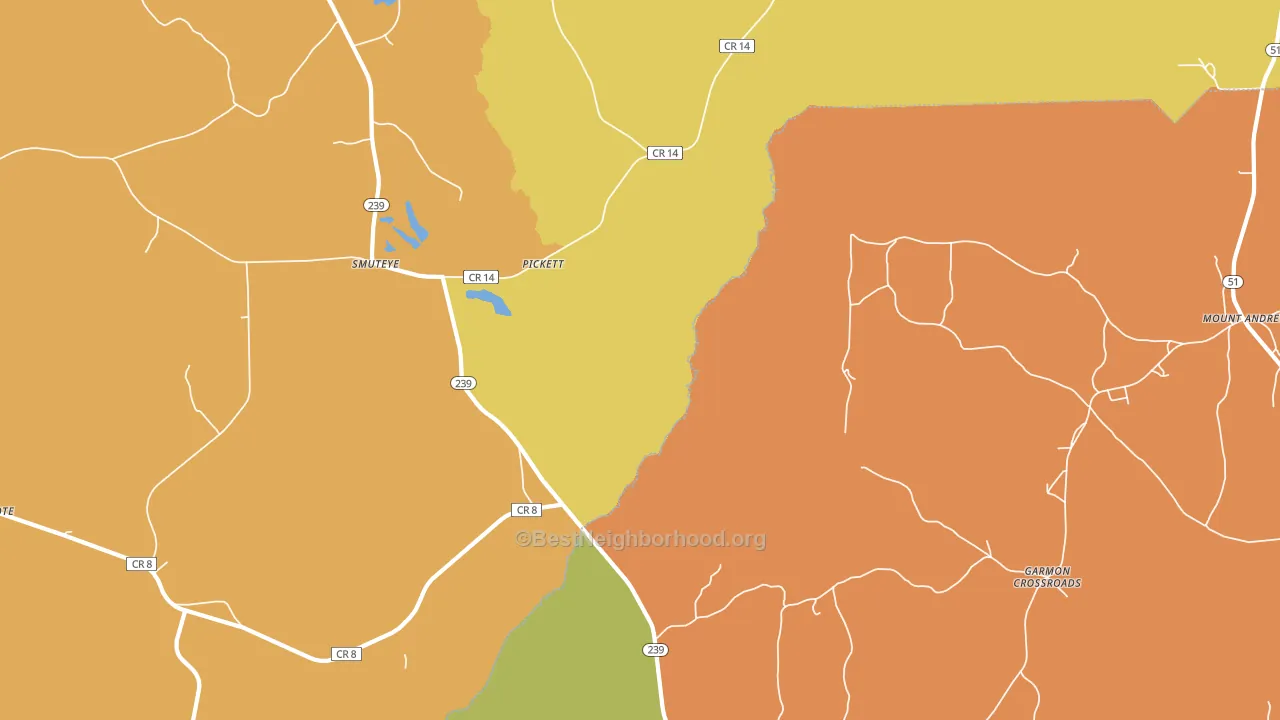 Smuteye, AL block-group voter-turnout map