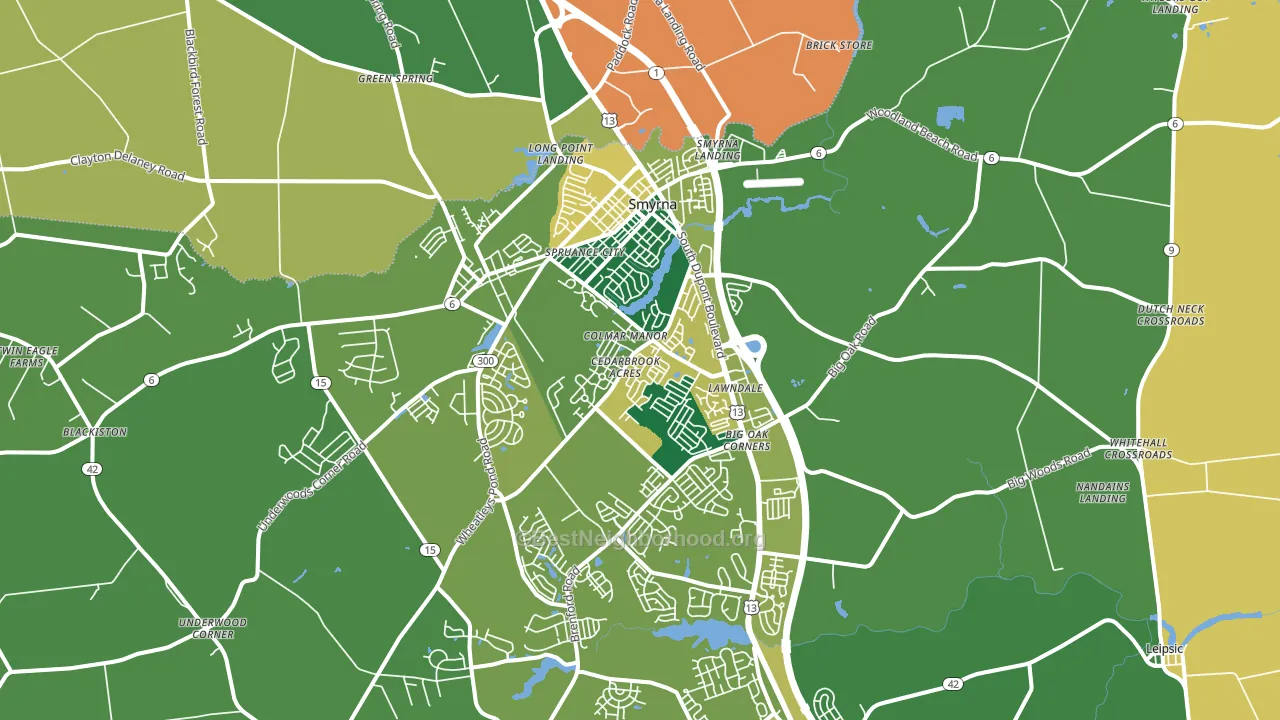 Smyrna, DE block-group voter-turnout map