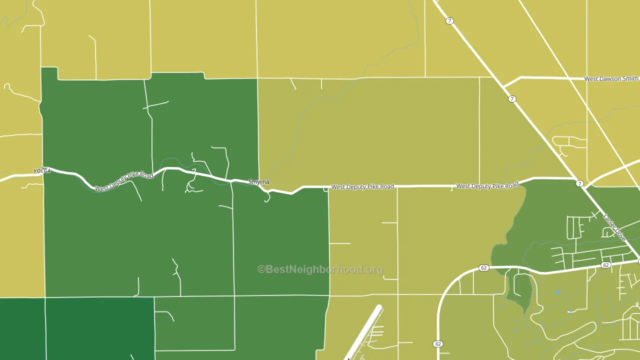 Smyrna, IN block-group voter-turnout map