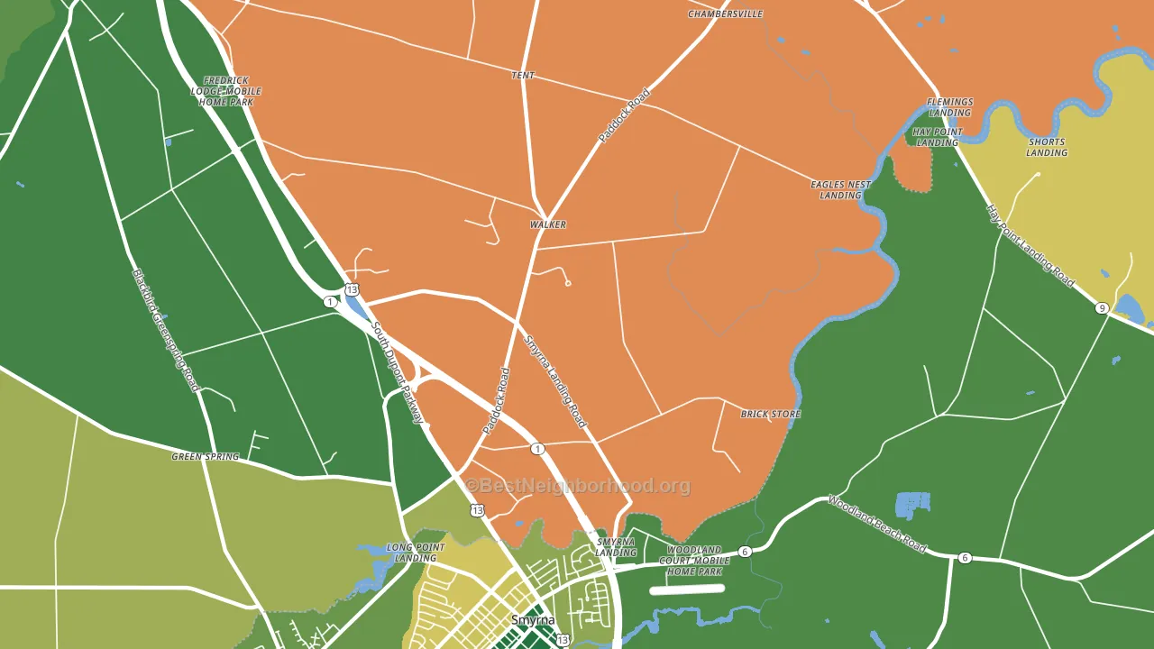 Smyrna Landing, DE block-group voter-turnout map