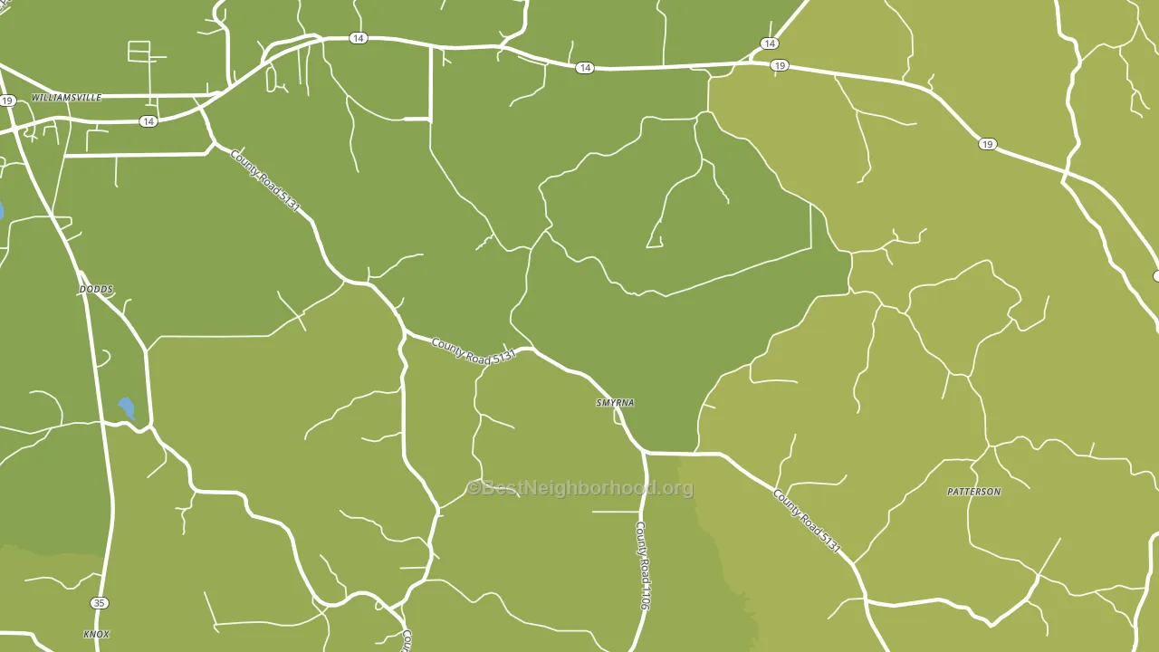 Smyrna, MS block-group voter-turnout map