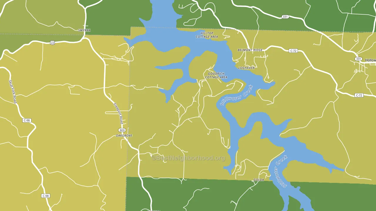 Smyrna, OH block-group voter-turnout map