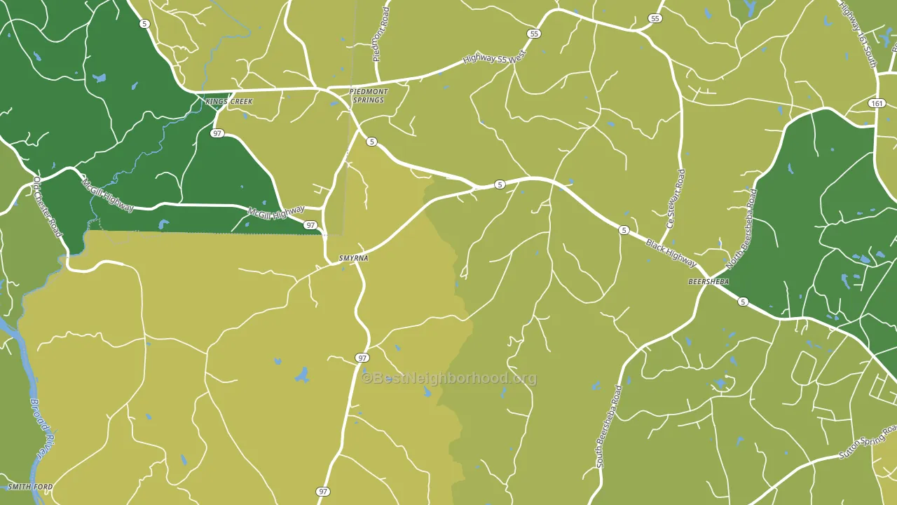 Smyrna, SC block-group voter-turnout map