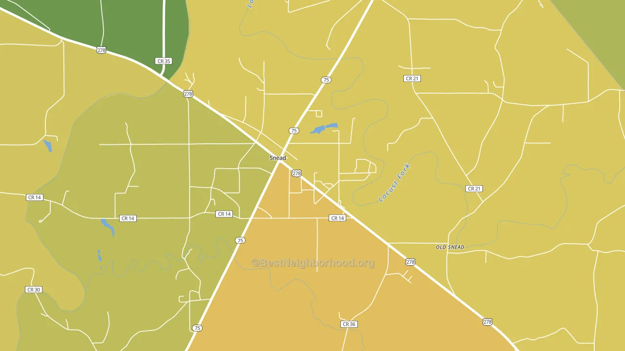 Snead, AL block-group voter-turnout map