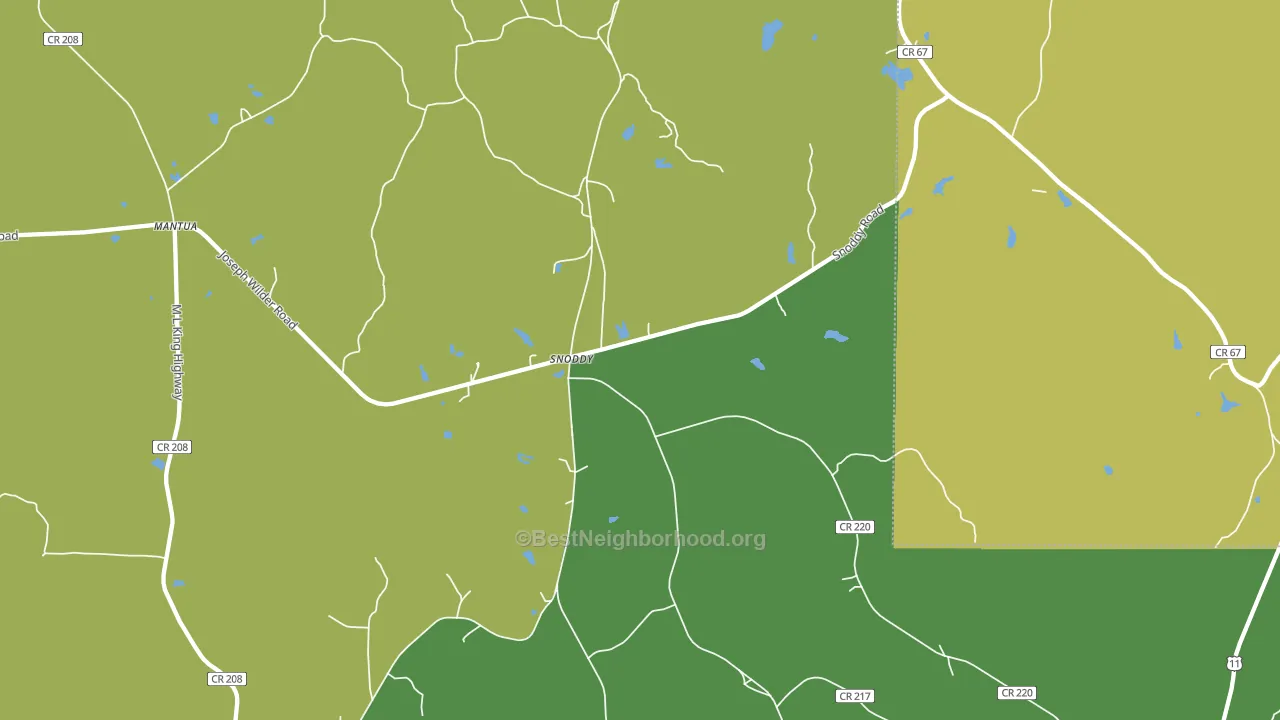 Snoddy, AL block-group voter-turnout map