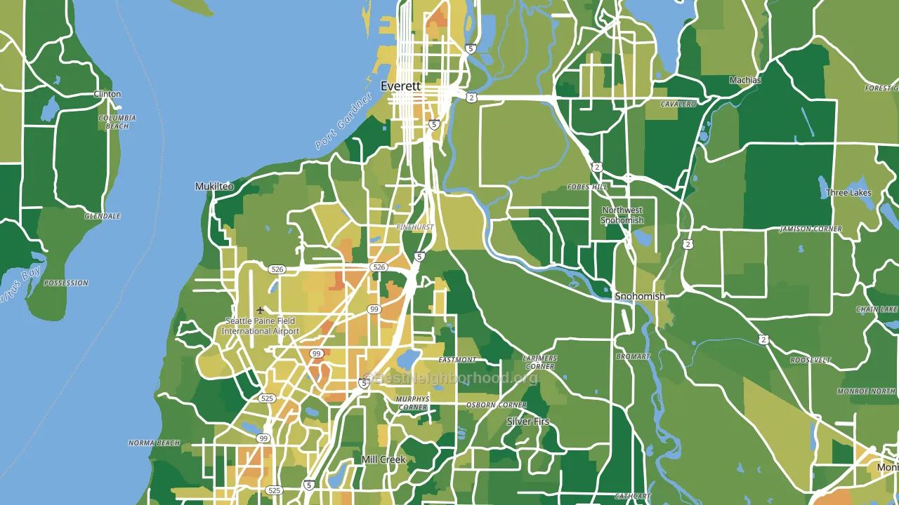 Snohomish County, WA block-group voter-turnout map