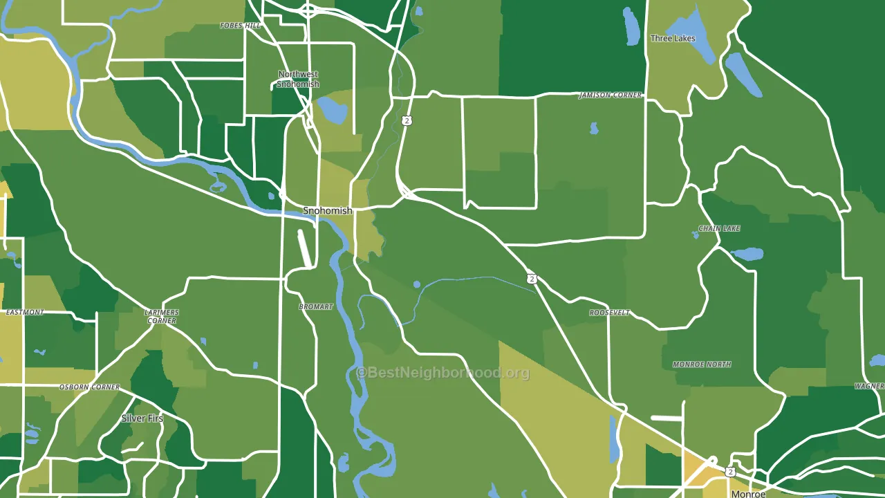 Snohomish, WA block-group voter-turnout map