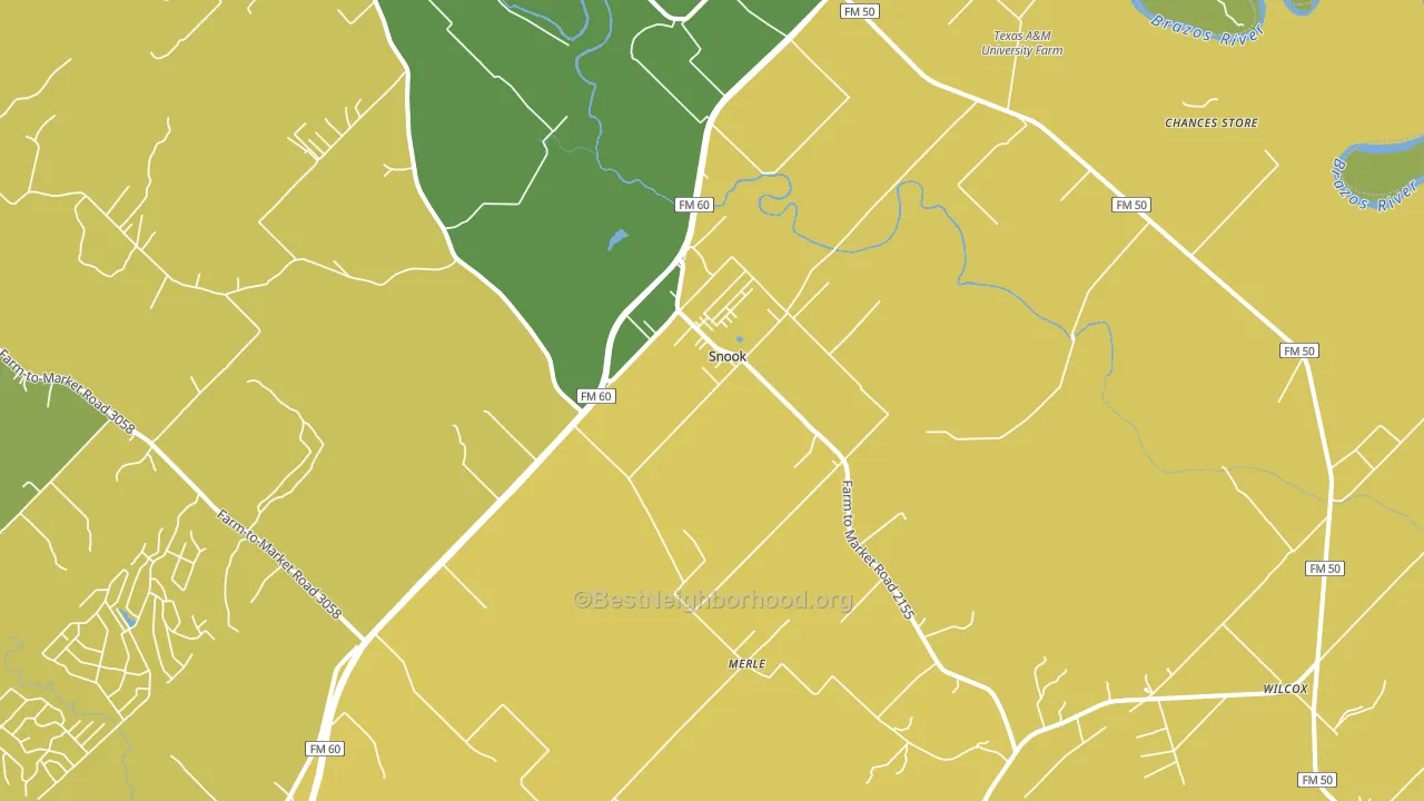 Snook, TX block-group voter-turnout map