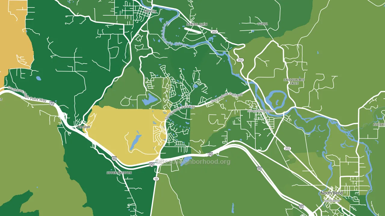 Snoqualmie, WA block-group voter-turnout map