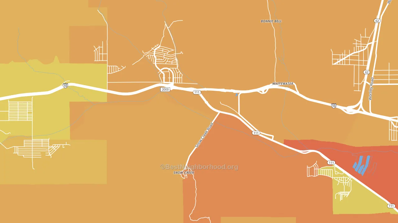 Snow Creek, CA block-group voter-turnout map