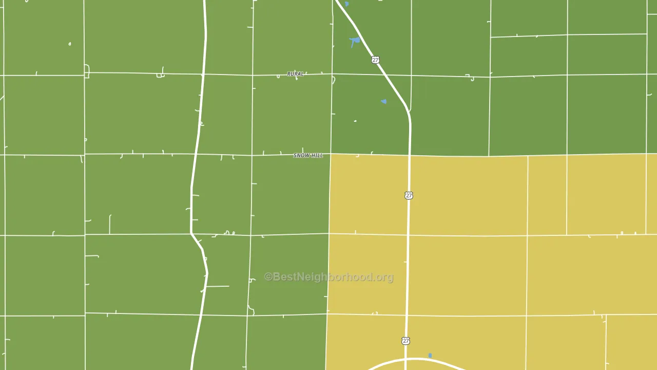 Snow Hill, IN block-group voter-turnout map