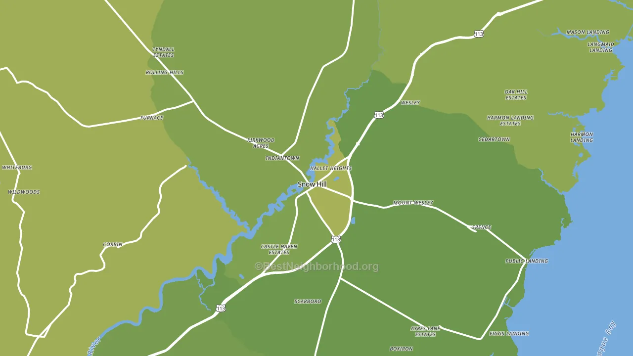 Snow Hill, MD block-group voter-turnout map
