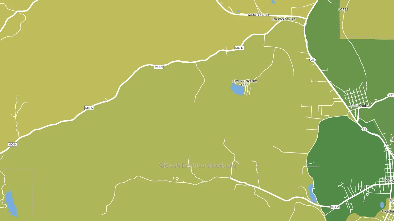 Snow Hollow Lake, MO block-group voter-turnout map