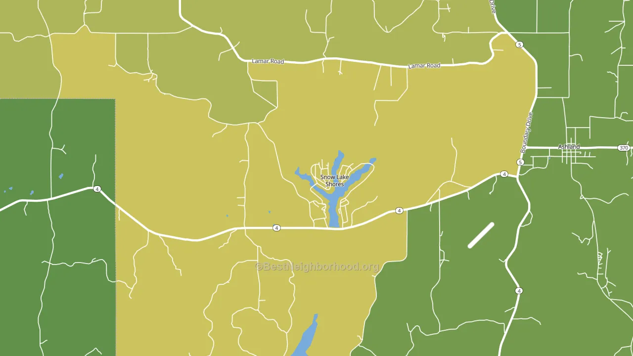 Snow Lake Shores, MS block-group voter-turnout map