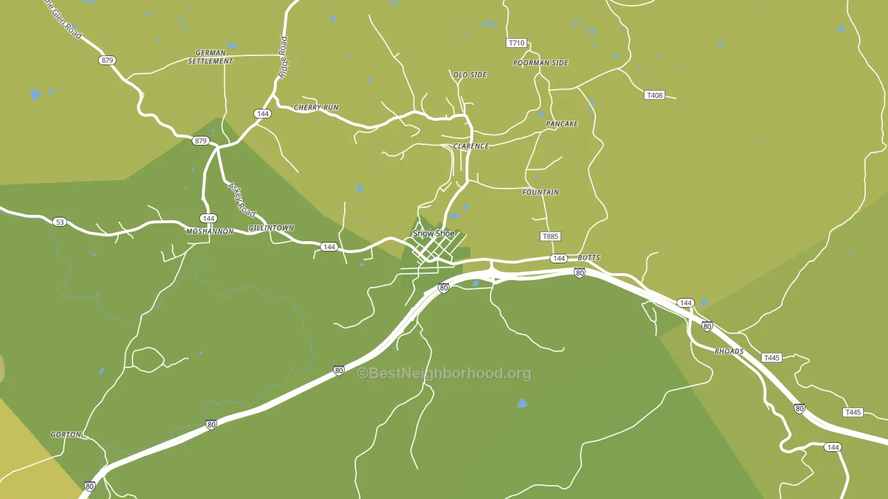 Snow Shoe, PA block-group voter-turnout map