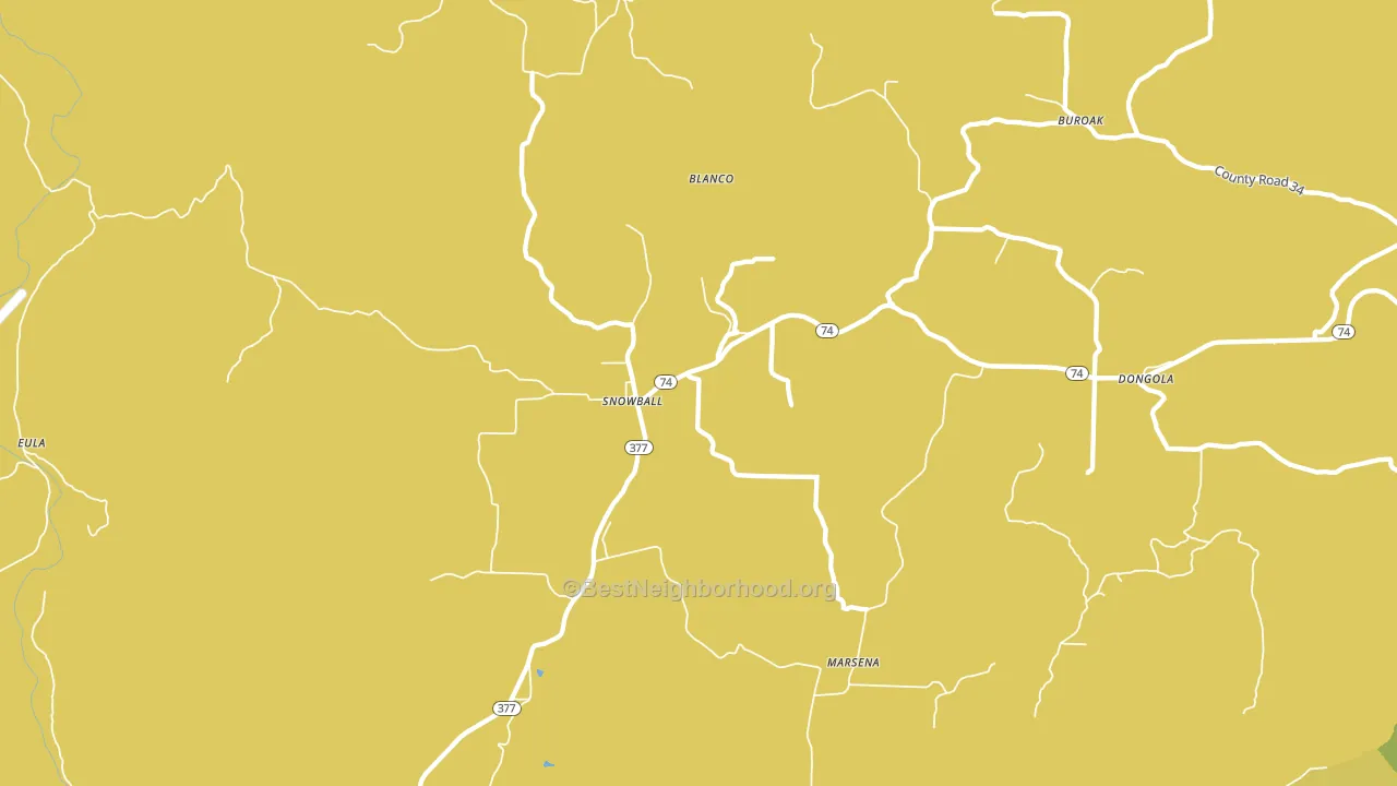 Snowball, AR block-group voter-turnout map