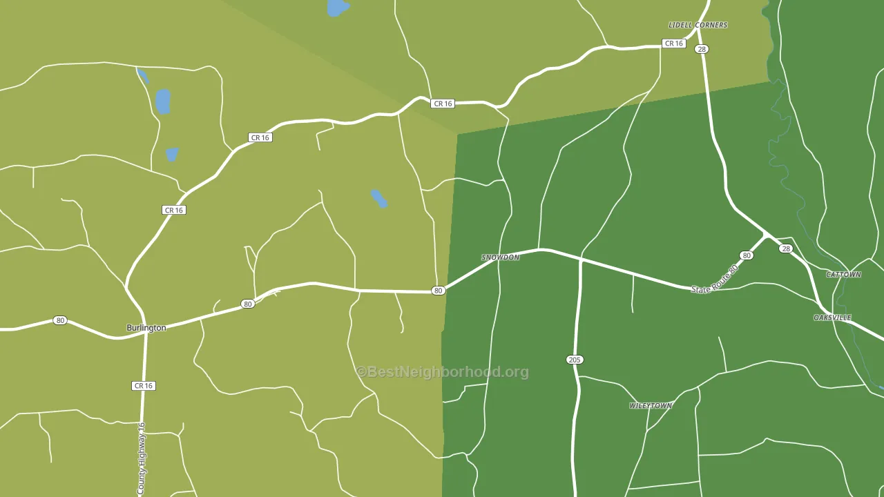 Snowdon, NY block-group voter-turnout map