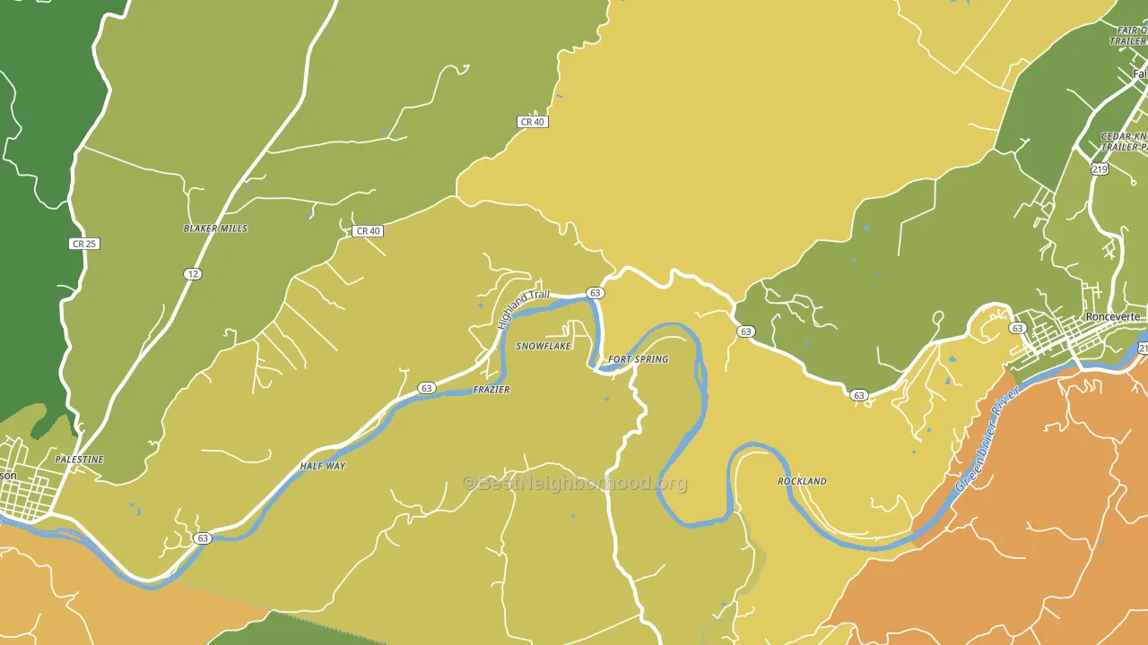 Snowflake, WV block-group voter-turnout map
