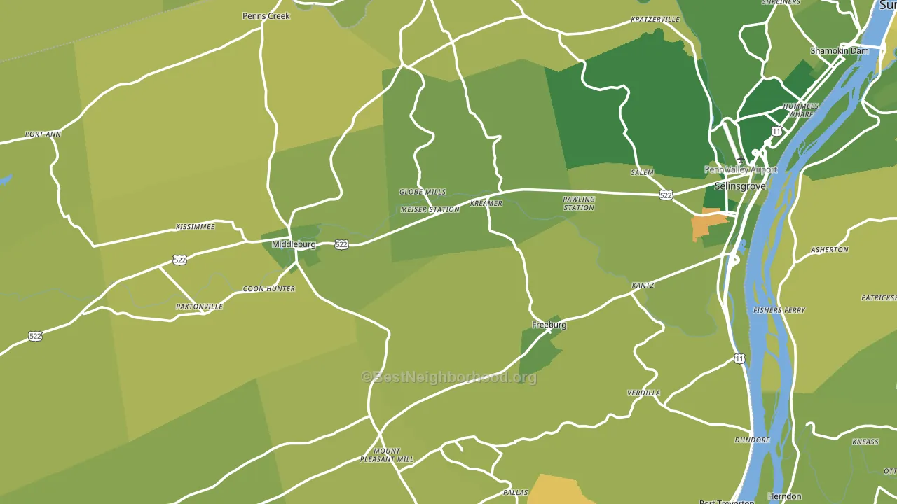 Snyder County, PA block-group voter-turnout map