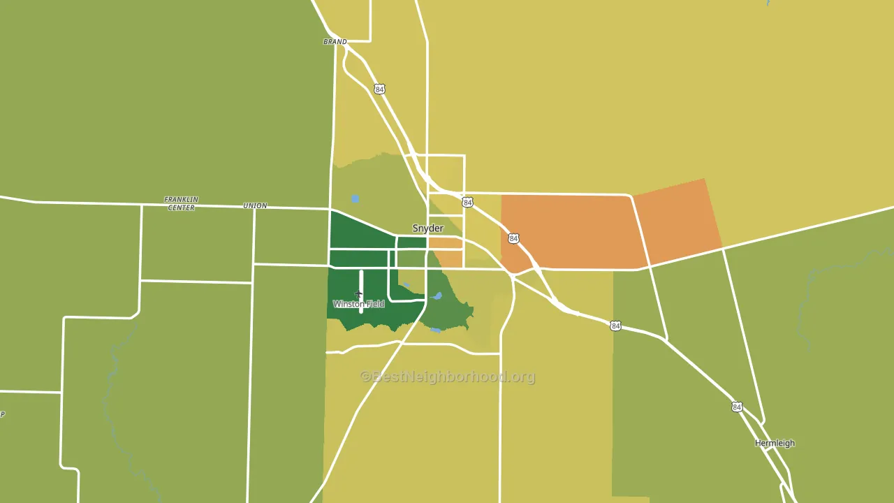 Snyder, TX block-group voter-turnout map