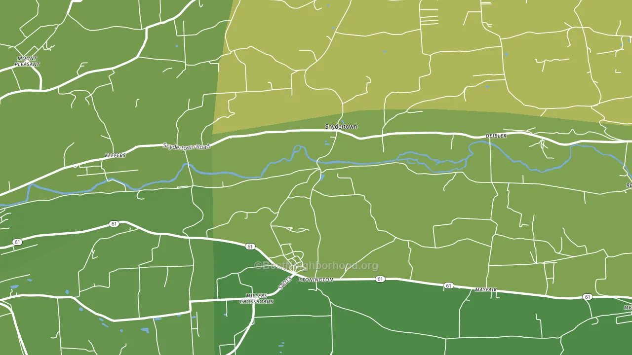 Snydertown, PA block-group voter-turnout map