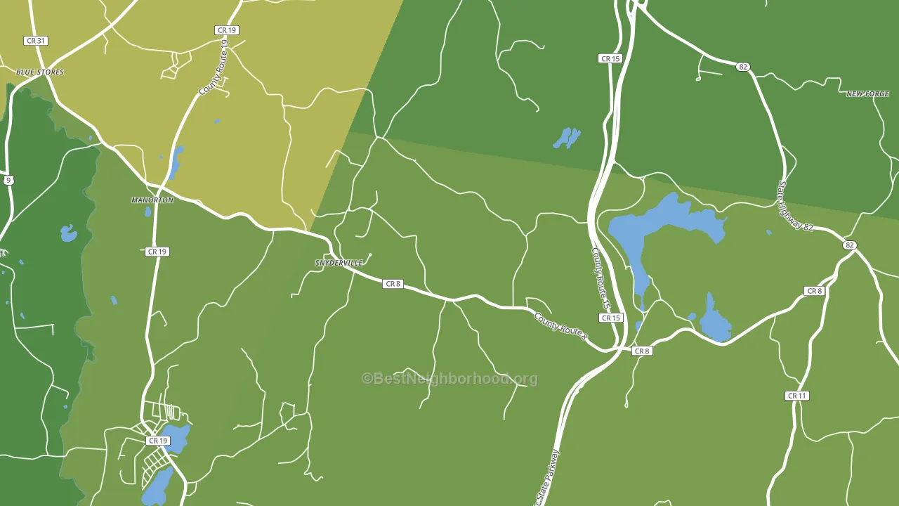Snyderville, NY block-group voter-turnout map