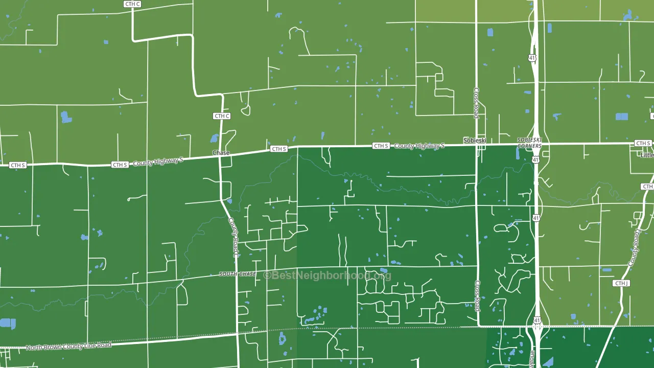 Sobieski, WI block-group voter-turnout map