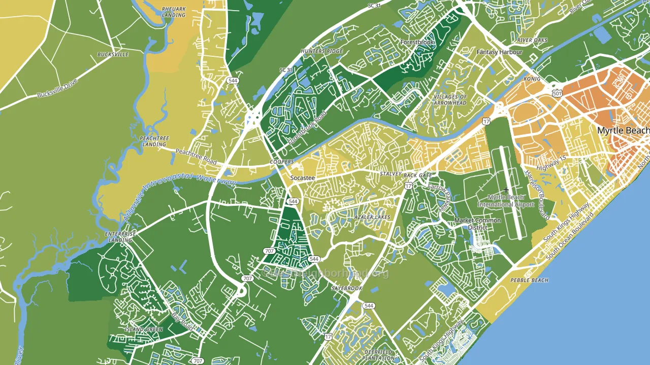Socastee, SC block-group voter-turnout map