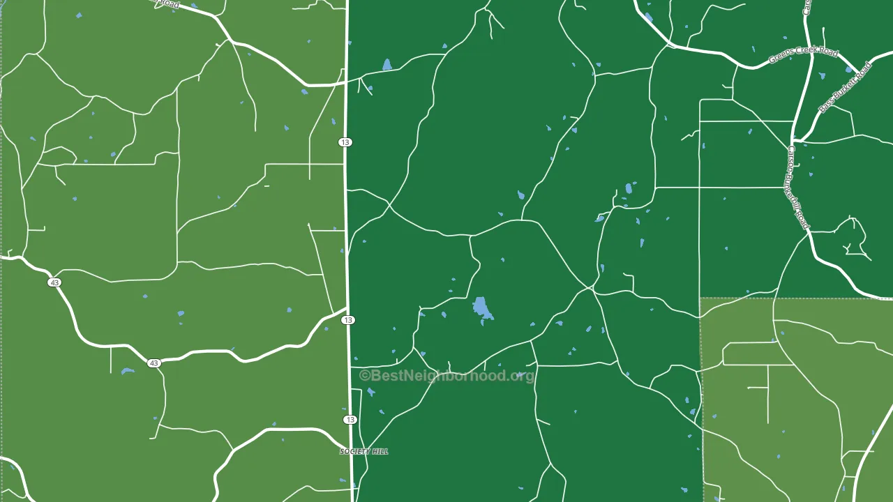 Society Hill, MS block-group voter-turnout map