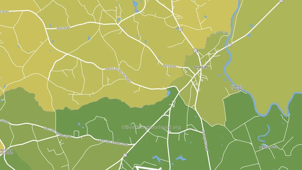 Society Hill, SC block-group voter-turnout map