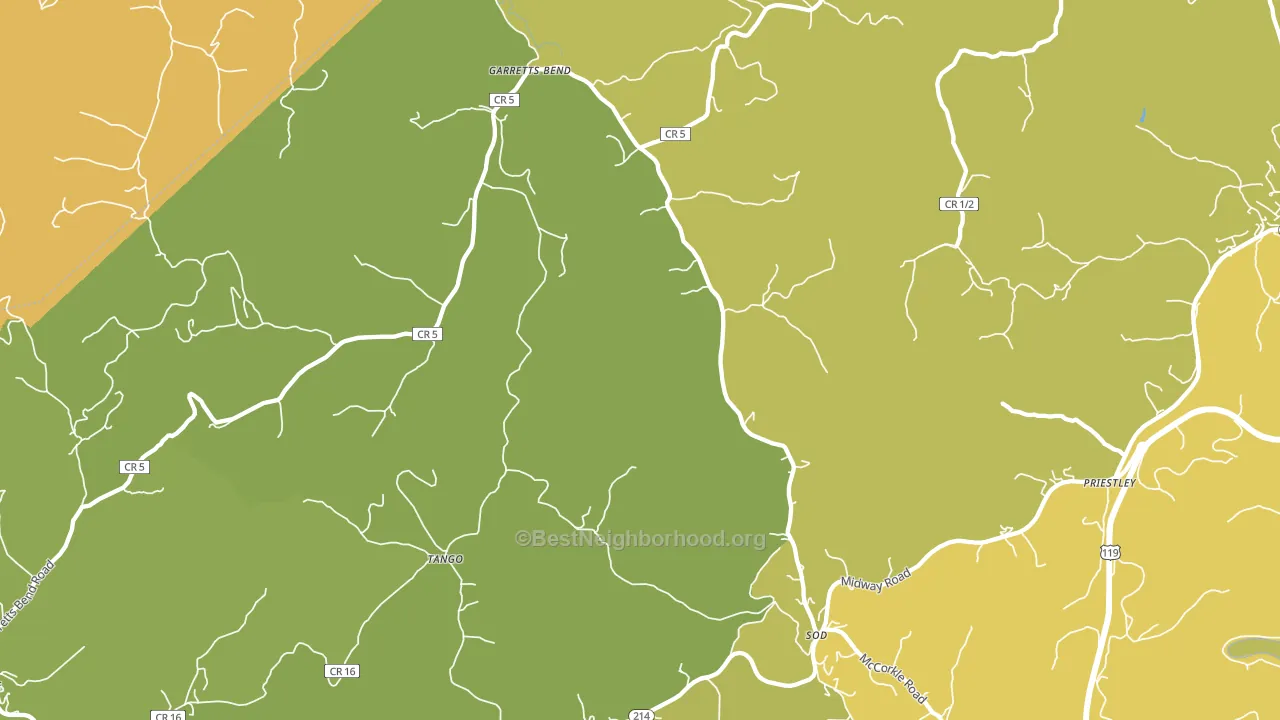Sod, WV block-group voter-turnout map