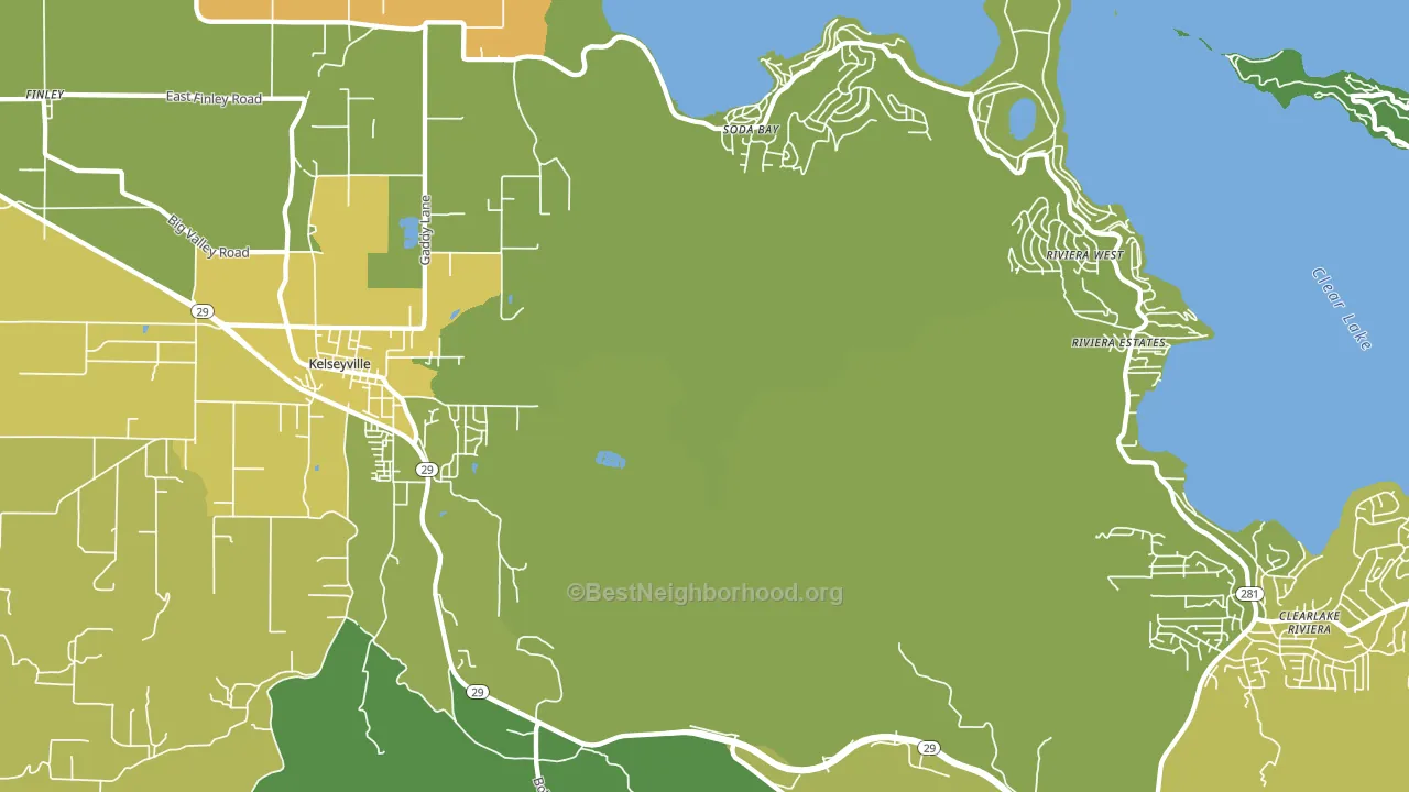 Soda Bay, CA block-group voter-turnout map