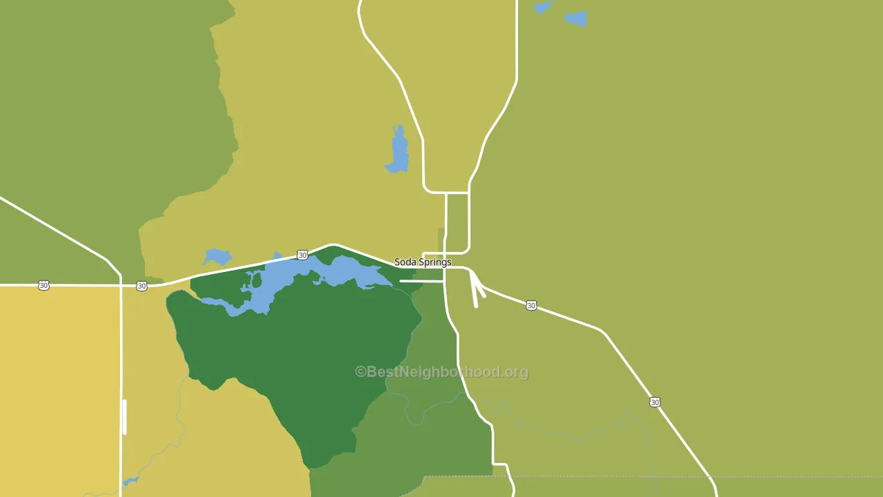 Soda Springs, ID block-group voter-turnout map