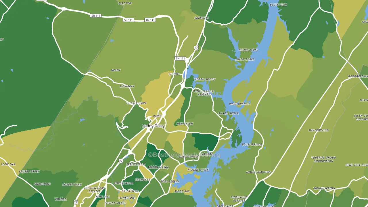 Soddy-Daisy, TN block-group voter-turnout map