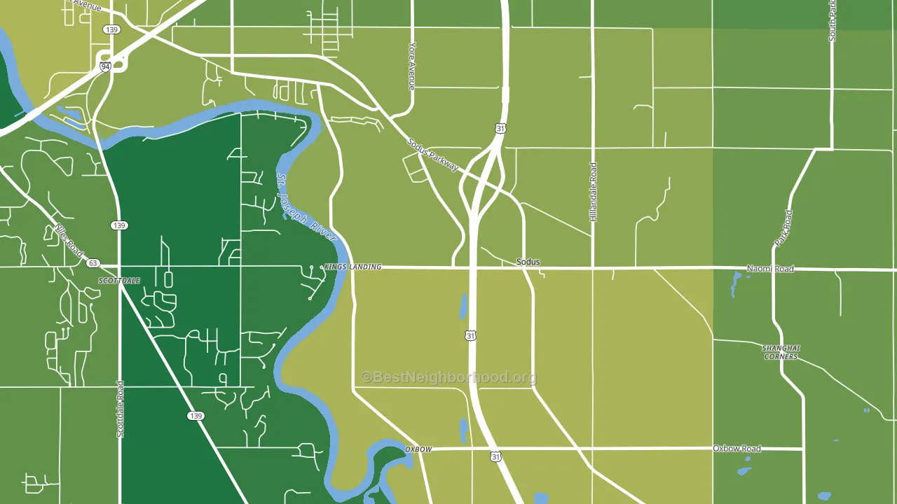 Sodus, MI block-group voter-turnout map