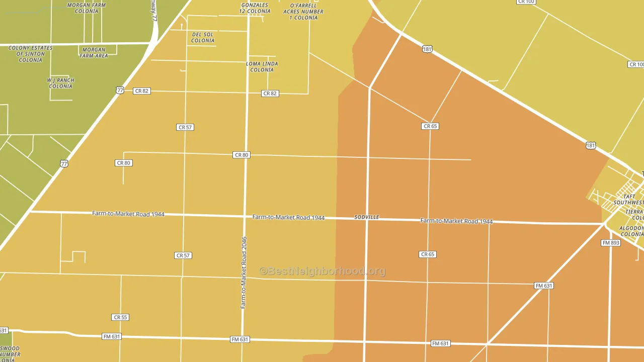 Sodville, TX block-group voter-turnout map