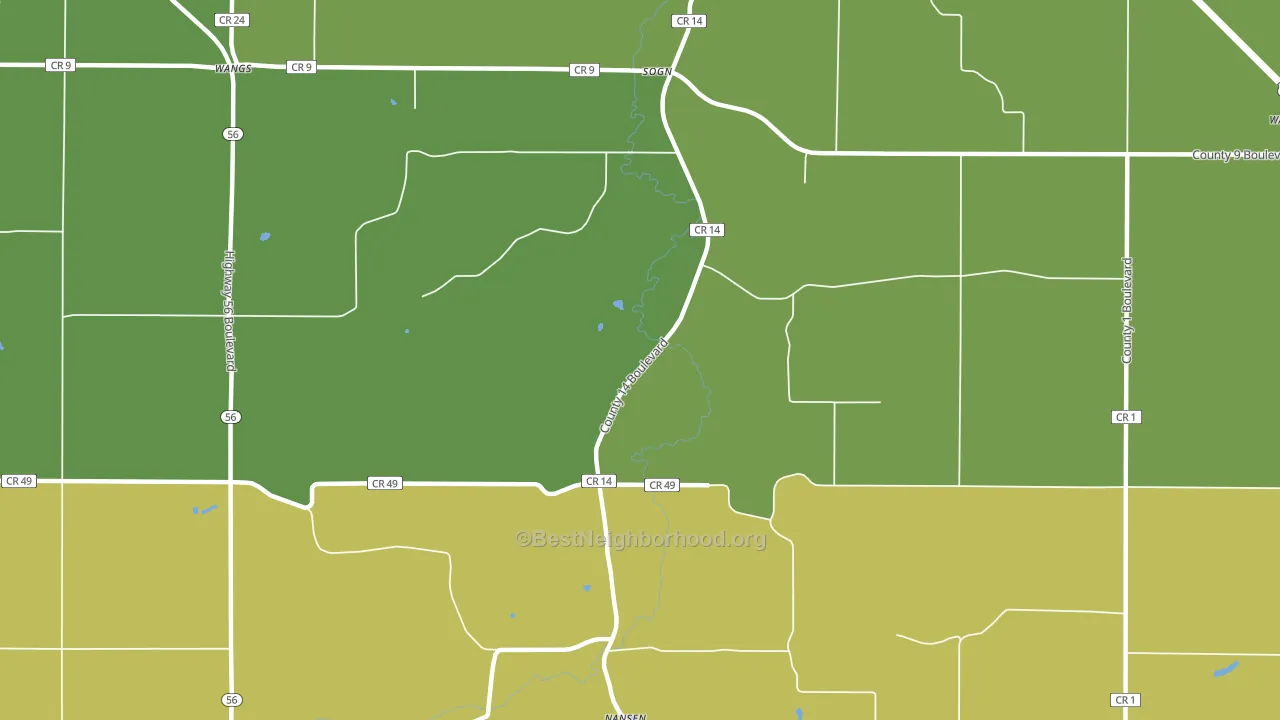 Sogn, MN block-group voter-turnout map