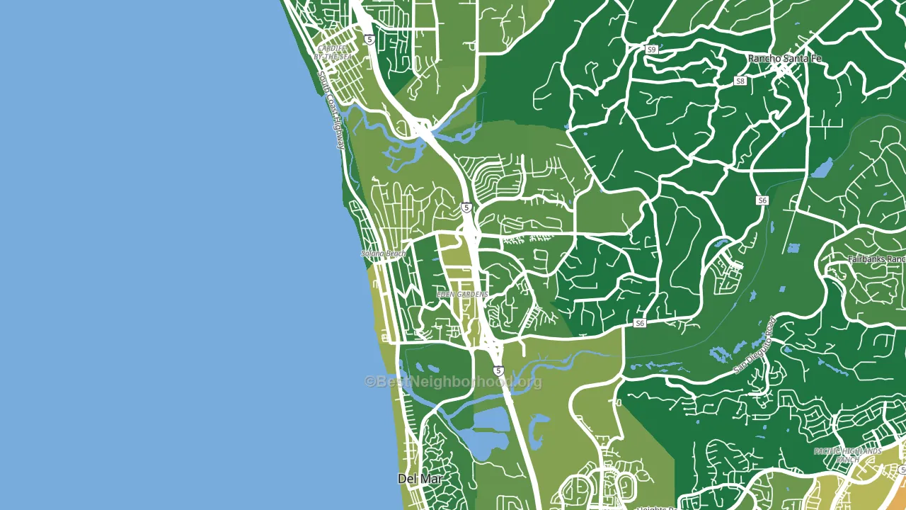 Solana Beach, CA block-group voter-turnout map
