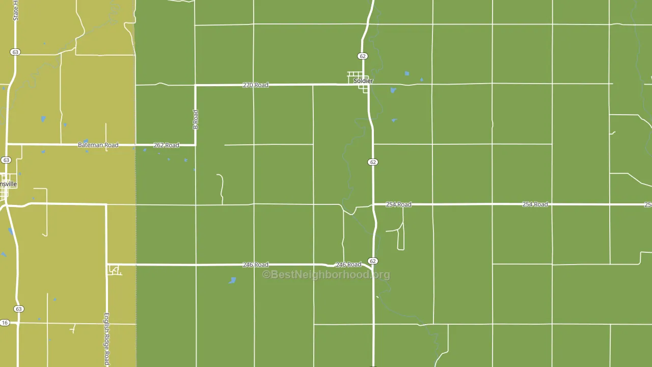 Soldier, KS block-group voter-turnout map