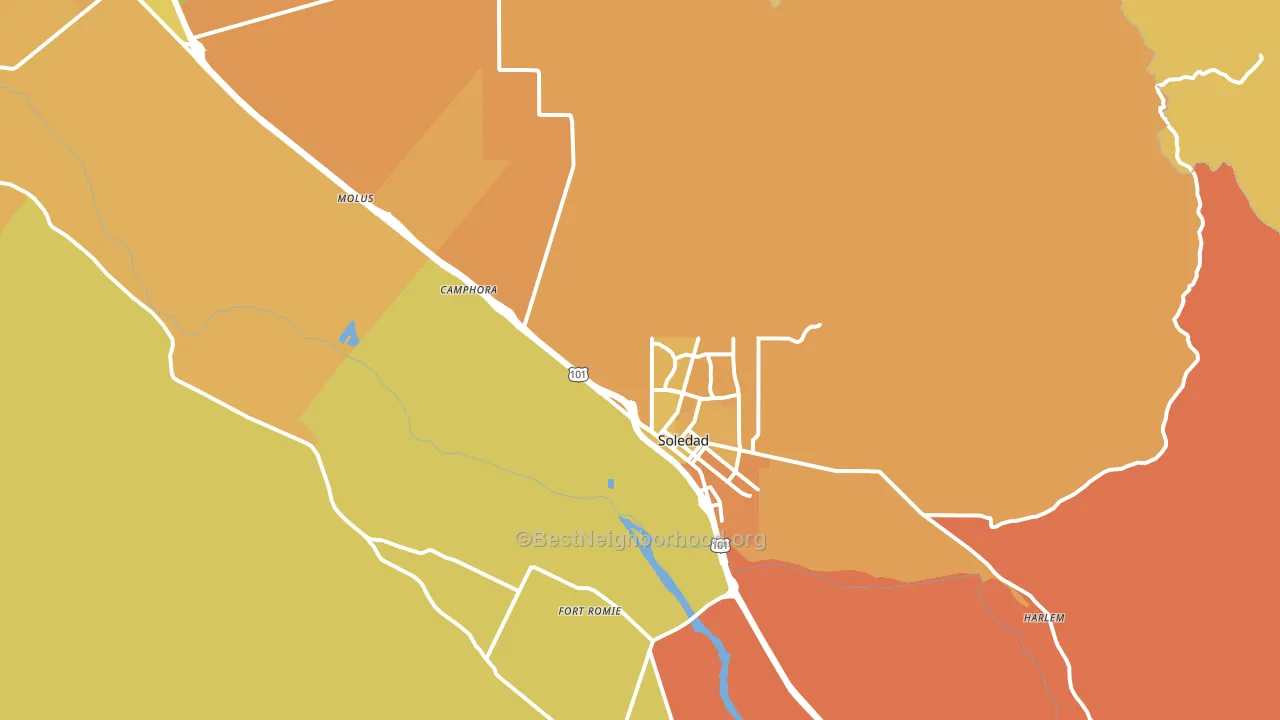 Soledad, CA block-group voter-turnout map