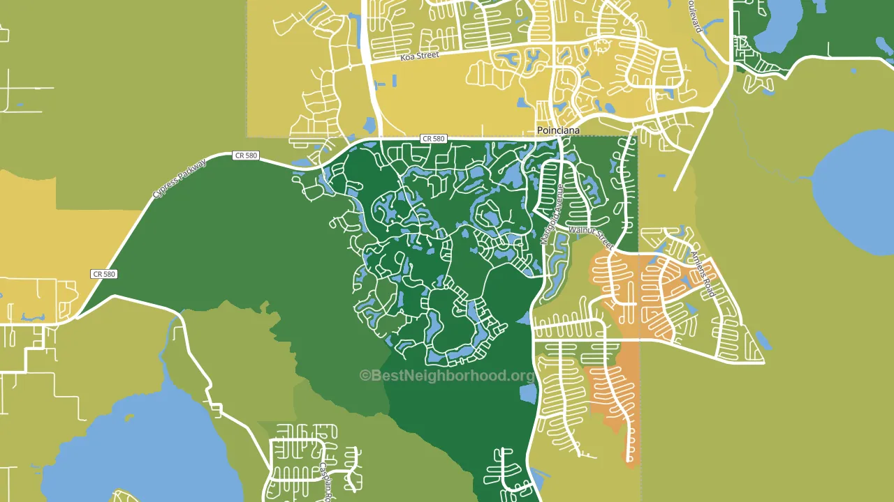 Solivita, Poinciana, FL block-group voter-turnout map