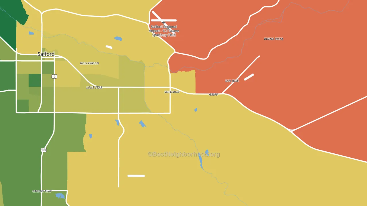 Solomon, AZ block-group voter-turnout map