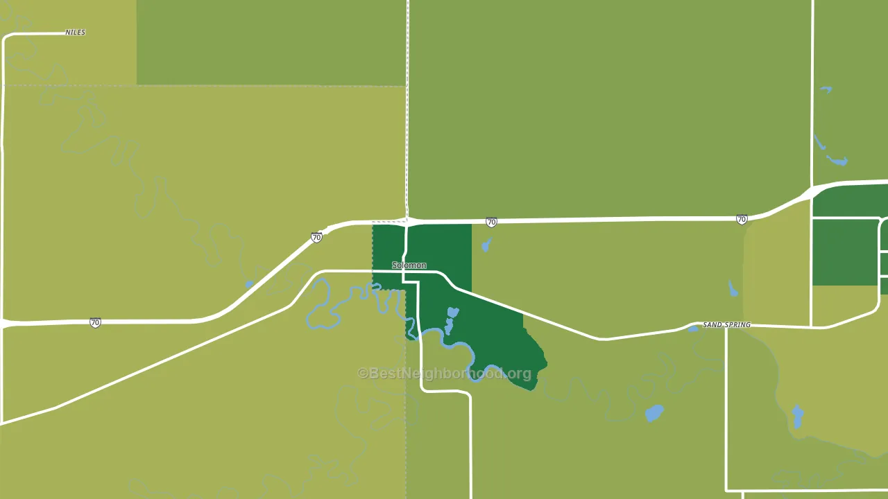 Solomon, KS block-group voter-turnout map