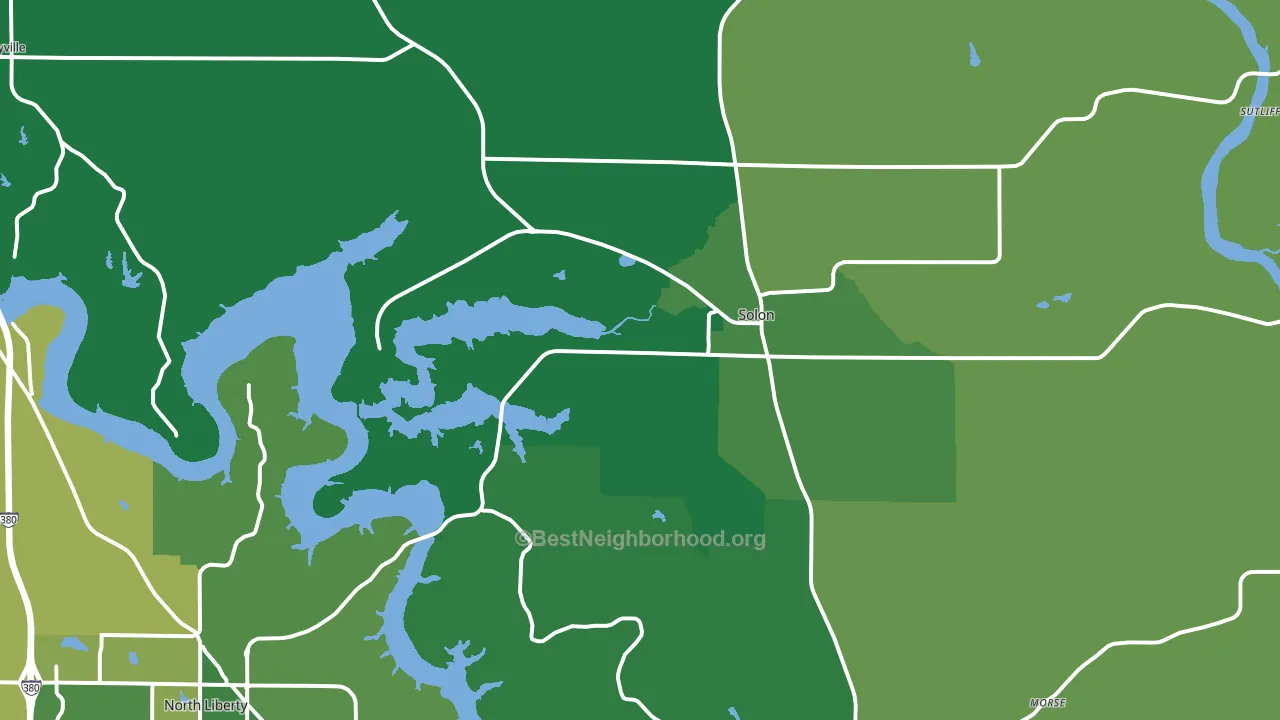 Solon, IA block-group voter-turnout map
