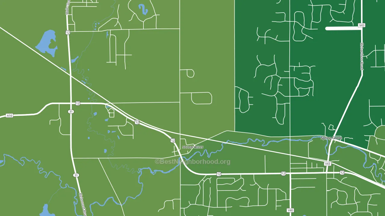 Solon Mills, IL block-group voter-turnout map